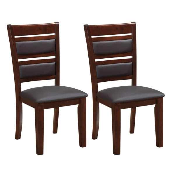 CorLiving Chocolate Brown Bonded Leather Dining Chairs (Set of 2)