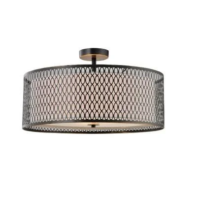 FERRIGNO 3-Light LED Semi Flush Mount Brayden Studio Size: 17x22 H x 17x22 W x 7x22 D - Finish: Bronze