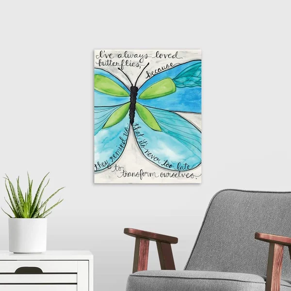 Turquoise Butterfly, Canvas Wall Art, 16x20, Great Big Canvas