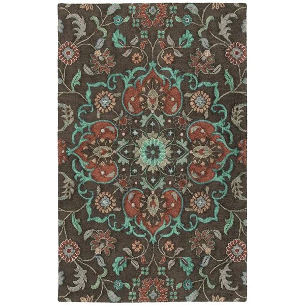 Kaleen Zocalo ZOC04-40 Chocolate Rug - 5 ft x 7 ft