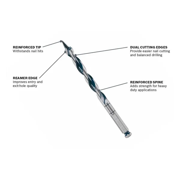 Bosch NKLB11 11/16 x 17-1/2-Inch Reinforced Spine Daredevil Auger Bits