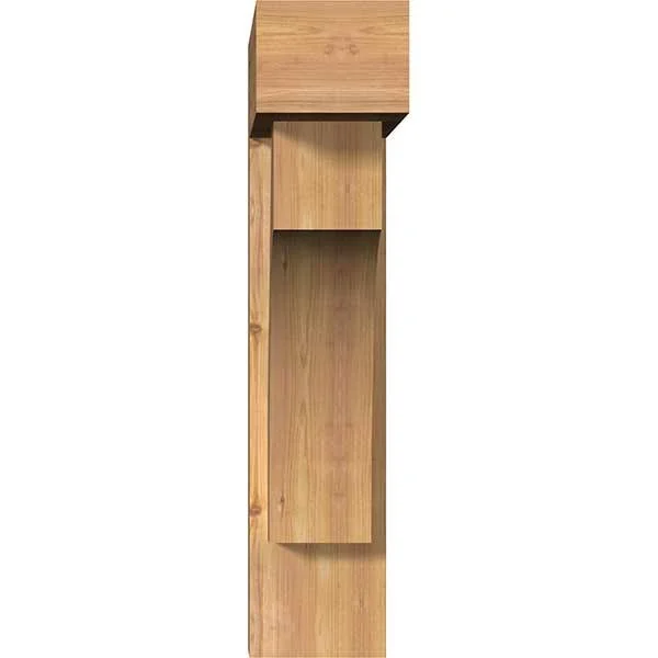 Ekena Millwork BKT0806X26X34WTL05SWR 7 1/2x22W x 26x22D x 34x22H Westlake Block Smooth Bracket w/ Offset Brace - Western Red Ceda