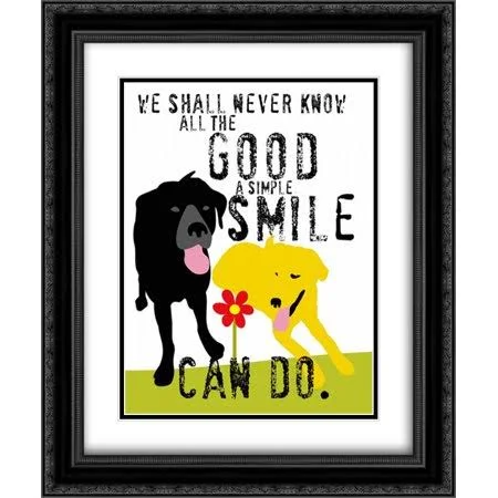 The Good A Simple Smile Can Do 2X Matted 20x24 Black Ornate Framed Art Print by Oliphant - Ginger