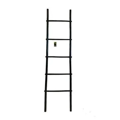6 ft Blanket Ladder Bay Isle Home Color: Black