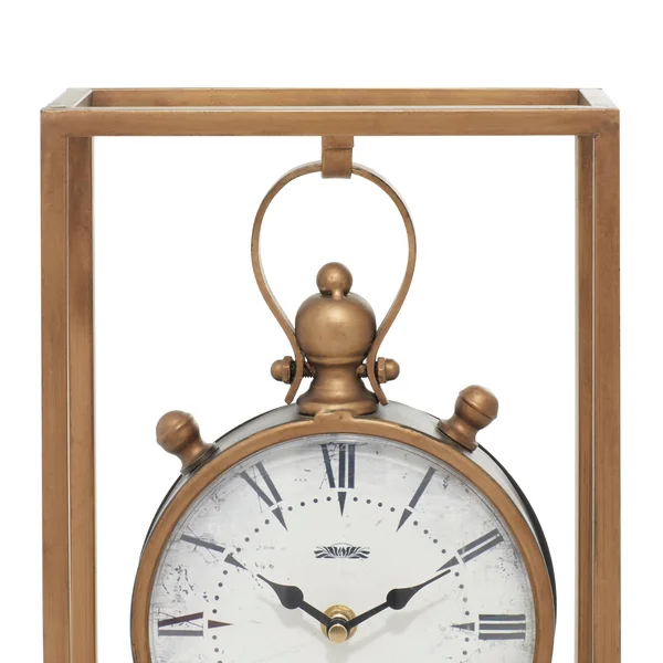 Copper Grove Chatfield Unique Metal Table Clock Brown