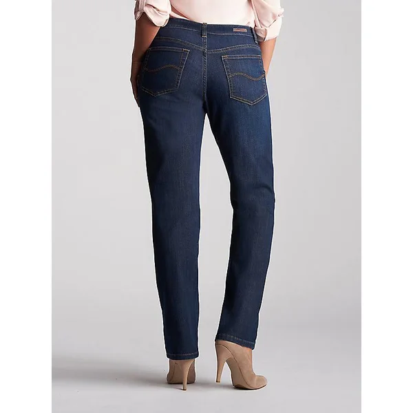 Women's Lee Relaxed Fit Straight-leg Jeans - Size: 8 Tall, Dark Blue