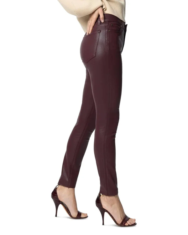 Joe&s Jeans The Charlie Skinny Ankle Jeans in Merlot - Red