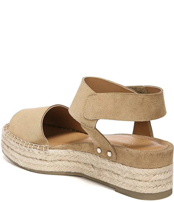 Sarto by Franco Sarto Oak Suede Espadrille Sandals, Womens, 6M, Black