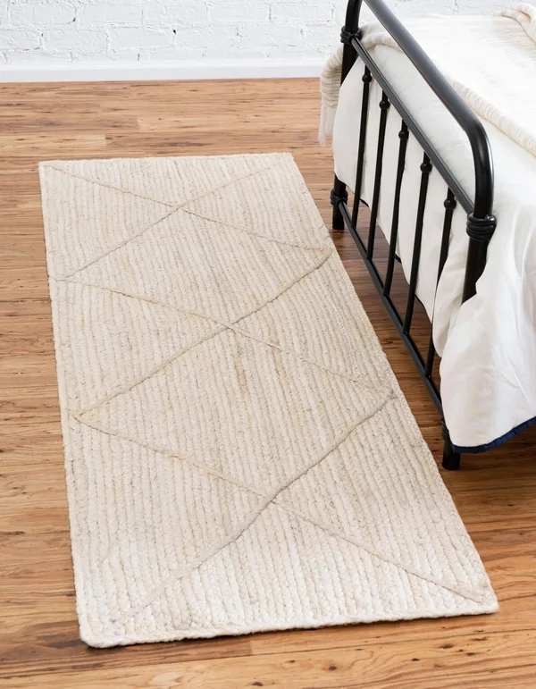 Unique Loom Trellis Braided Jute Area Rug (2& 2 x 6& 0 Runner - Beige)