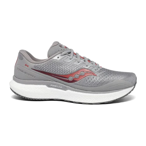 Saucony Men's Triumph 18 Running Shoes - Alloy/Red W, 11.5
