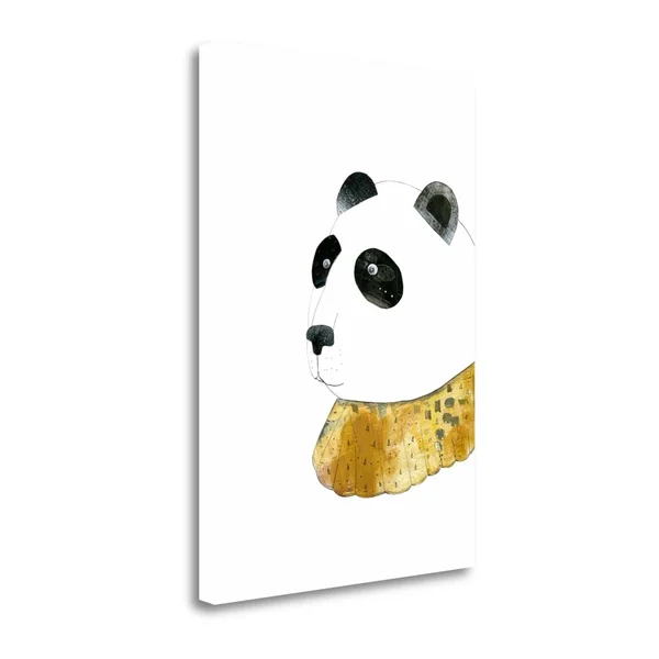 Tangletown Fine Art Panda with Gold Collar by Sarah Ogren Giclee Print on Gallery Wrap Canvas, 17x22 x 24x22 - Multi