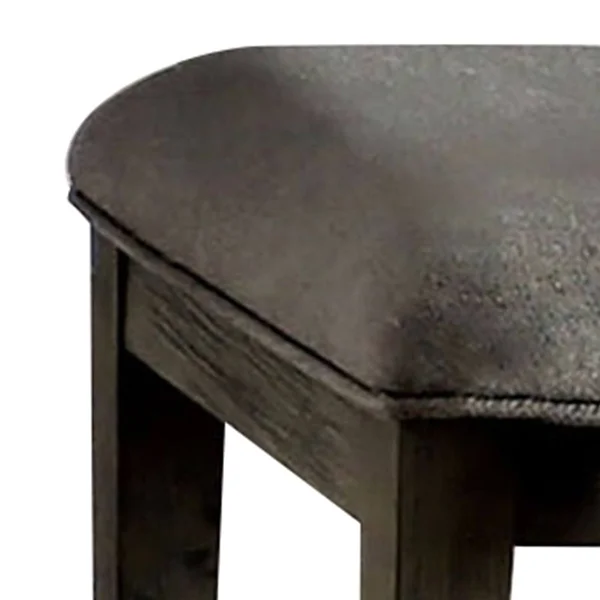 Fabric Upholstered Wooden Side Chair with Paneled BACK, Set of 2, Gray