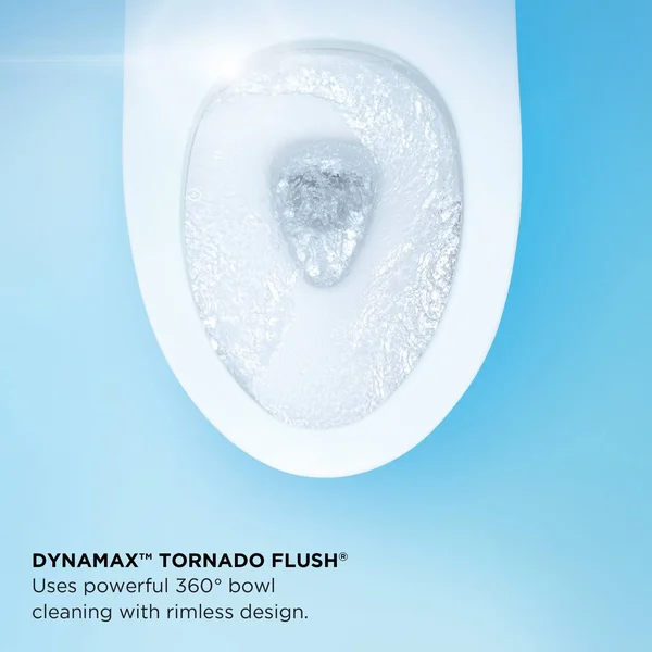 Toto Drake Two-Piece Elongated Dual Flush 1.6 and 0.8 GPF Universal Height Dynamax Tornado Flush Toilet with CeFiONtect - Coloni