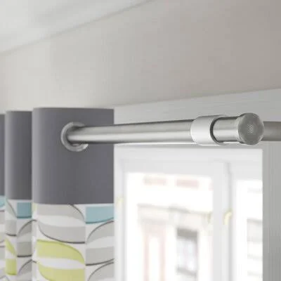 Madura Alma Curtain Single Rod Colour: Grey - Size: 1.14x22 H x 70.9x22 W x 1.14x22 D