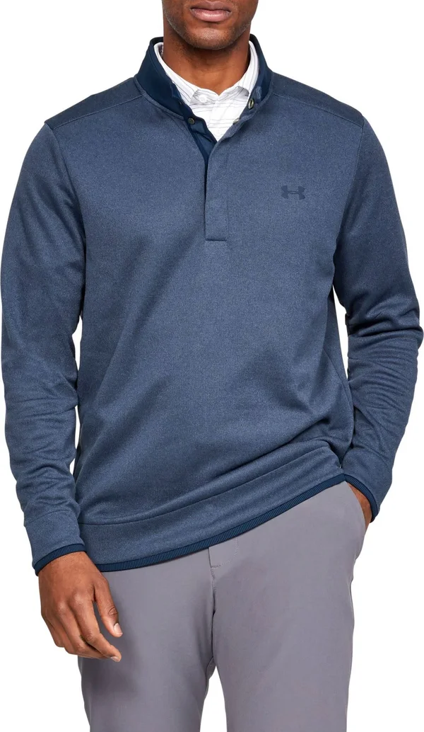 Under Armour Men's Storm Sweaterfleece Heather Snap Mock - Navy - MD