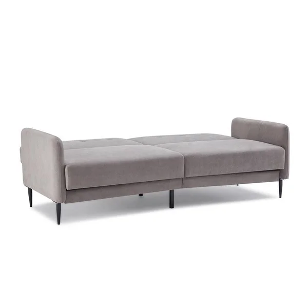Modern Linen Convertible Folding Futon Sofa Bed for Apartment - Dorm - Grey