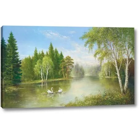 &Beautiful Lake& by Helmut Glassl Giclee Art Print on Wrapped Canvas Ophelia & Co. Size: 10x22 H x 16x22 W x 1.5x22 D