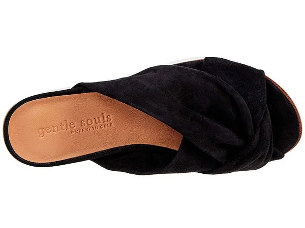 Gentle Souls by Kenneth Cole Lavern Braid Suede Sandal - 9.5, Black