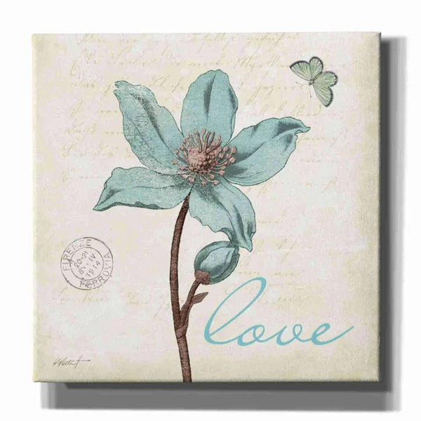 Epic Graffiti 'Touch of Blue IV - Love' by Katie Pertiet, Canvas Wall Art, 26 inchx26 inch, Size: 26 x 26
