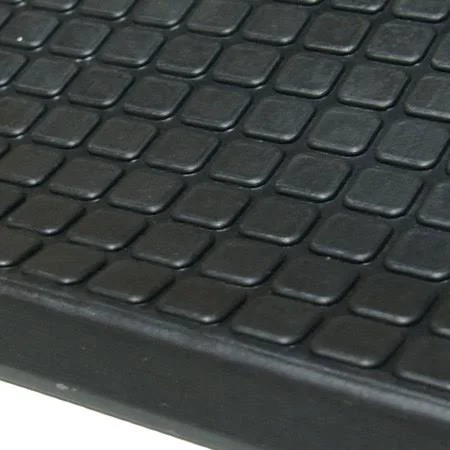 Rubber-Cal Block-Grip Non-Slip Rubber Tread Stair Mats (6 Pack) - Black