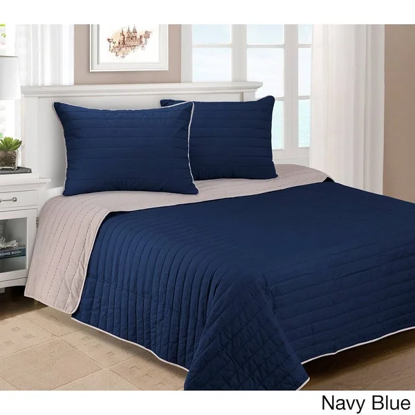 Superior 100% Cotton - Soft, Full/Queen, Brandon Striped Quilt Set, Lavender