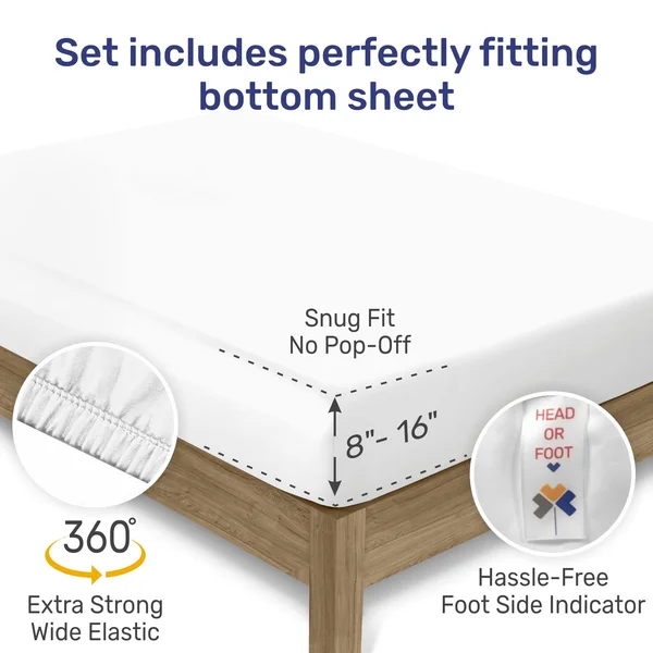 Everyday Soft Sateen 6pcs Sheet Set King, Dark Gray, Sheet Set - 100% Cotton - 400 Thread Count