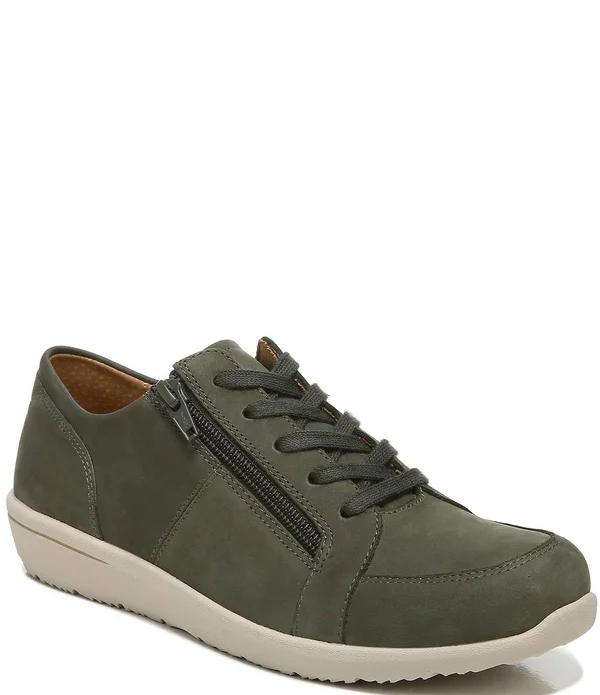 Vionic Abigail Lace Up with Arch Support in Olive Nubuck