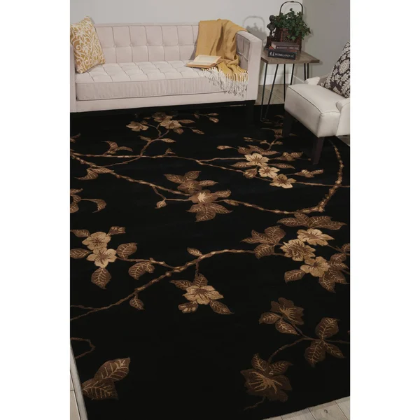 Nourison Modern Elegance Black Area Rug - 5&6x22 x 7&5x22 Rectangle