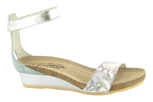 Naot Women's Pixie Shoes - Floral Leather-Teal Linen Leather-Radiant Gold Leather in Size 35