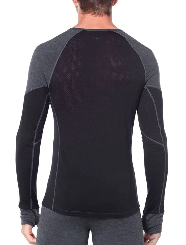 Icebreaker Men's 260 Zone LS Crewe Jet Hthr - Black XL