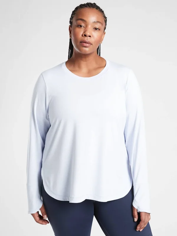 Athleta Women's Uptempo Top Bright White/ Serendipity Blue Plus Size 2x