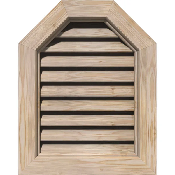 Ekena Millwork GVWOT24X1800SFPPI 24x22W x 18x22H Octagonal Top Gable Vent (29x22W x 23x22H Frame Size): Primed - Functional, Smoo