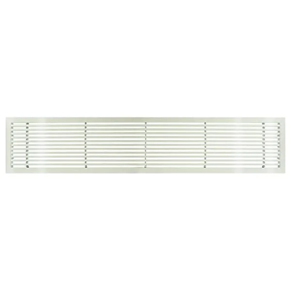Architectural Grille 200062403 AG20 Series 6x22 x 24x22 Solid Aluminum Fixed Bar Supply/Return Air Vent Grille - White-Gloss