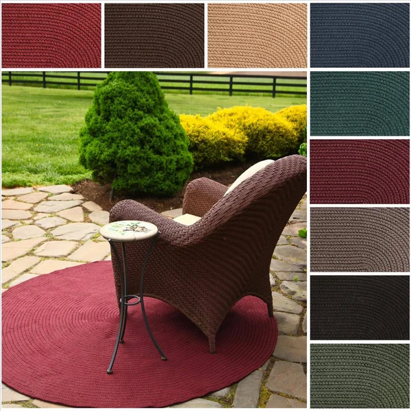 Rhody Rug Madeira Indoor/Outdoor Braided Rug - Navy - 10& Round