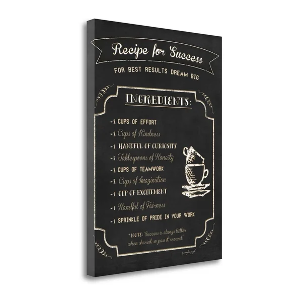 Tangletown Fine Art Recipe for Success by Jennifer Pugh, Giclee Print on Wrap Canvas, 20x26x22