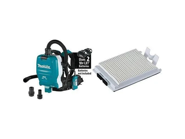 Makita XCV10ZX 18V X2 LXT Lithium-Ion (36V) Brushless Cordless 1/2 Gallon HEPA Filter Backpack Dry Dust Extractor - AWS Capable