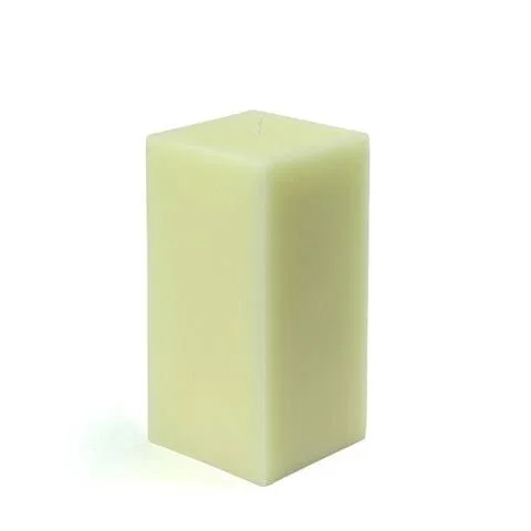 Zest Candle 3 in. x 6 in. Yellow Square Pillar Candle Bulk (12-Case)