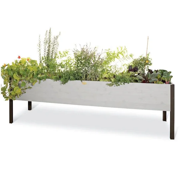 Eco-Stained Elevated Cedar Planter Box 2 ft x 8 ft - Elevated Planters, Gardener's Supply Company