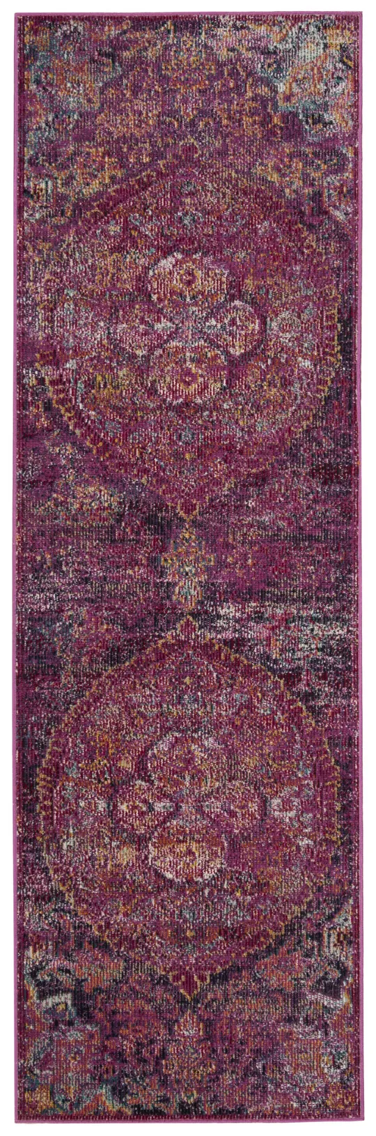 Safavieh Crystal CRS512S 2&2x22 x 9&0x22 Runner Fuchsia, Purple Area Rug