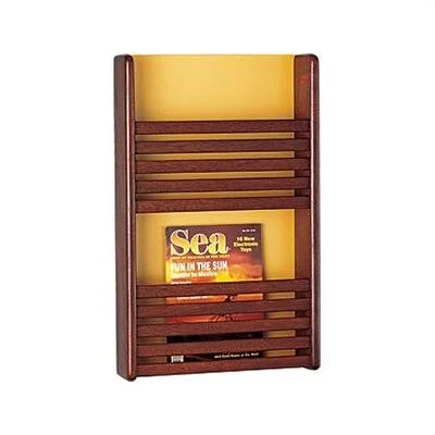 Peter Pepper 2 Pocket Magazine Rack with Front Slats, Orange
