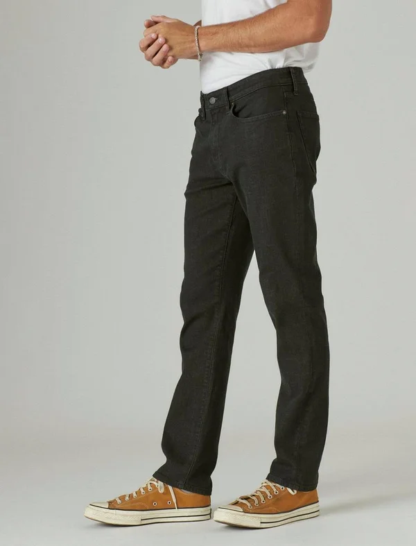 Lucky Brand 121 Slim Straight Coolmax Jean - Men's Pants Denim Straight Leg Jeans in Morrison Black, Size 29 x 30 - Shop Winter