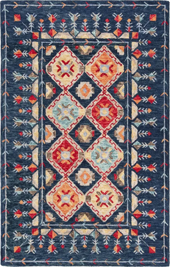 Safavieh Aspen Navy/Orange 7 ft. x 7 ft. Square Area Rug