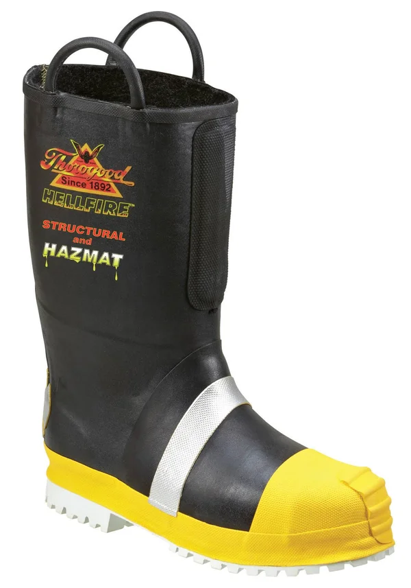 Thorogood Mens Black Rubber Hellfire Insulated Felt Fire Boot