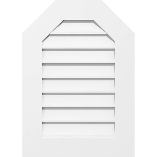 Ekena Millwork GVPOT20X3601SN 20x22W x 36x22H Octagonal Top Surface Mount PVC Gable Vent: Non-Functional - w/ 3-1/2x22W x 1x22P S