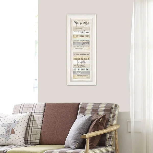 Mr and Mrs by Marla Rae - Ready to Hang Framed Print, White Frame