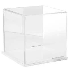 Plymor Clear Acrylic Display Case with Clear Base (Mirror Back), 6x22 x 6x22 x 6x22