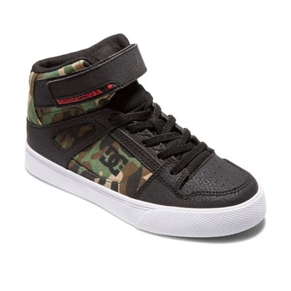 DC Kids Pure High Top EV Shoes - 3 - Black Camo