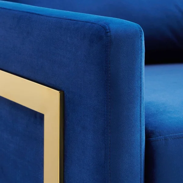 Modway Posse Performance Velvet Accent Chair - Gold Navy