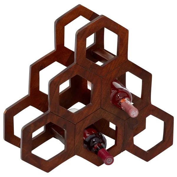 Brown Wood Contemporary Wine Rack - 17x22 x 18x22 x 8x22 - 28824, 17.35" x 18.20" x 8.00"