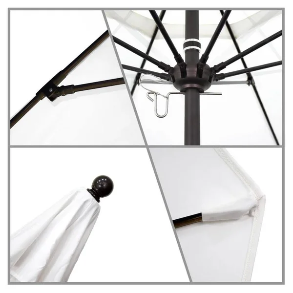 California Umbrella 7.5& Fiberglass Market Umbrella Push Open Bronze/Olefin/Kiwi